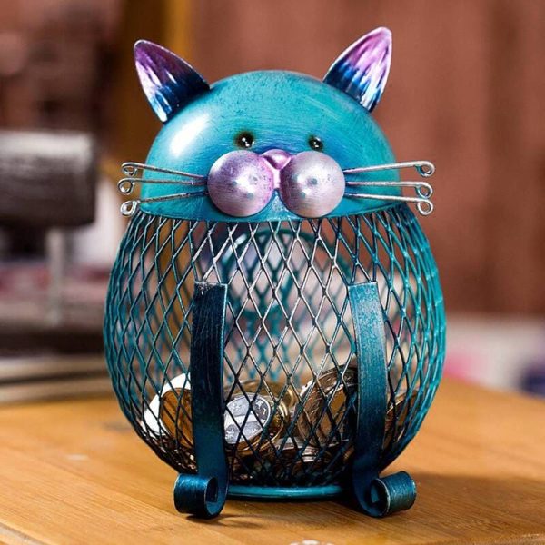 tirelire chat métal originale