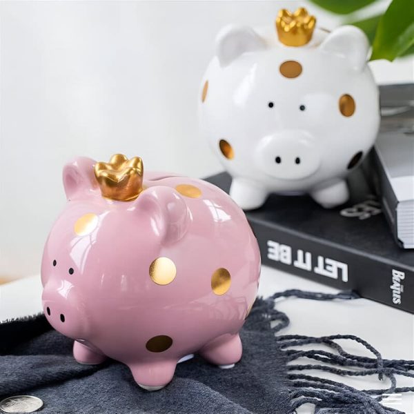 Tirelire Cochon Porcelaine