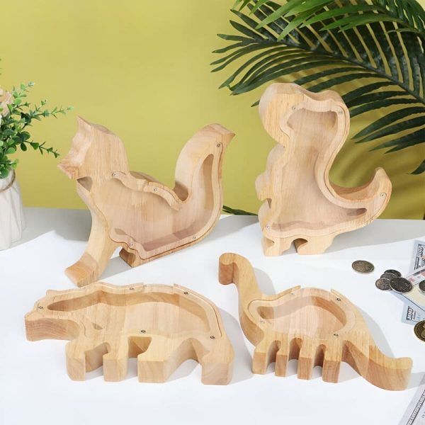 tirelire animaux bois