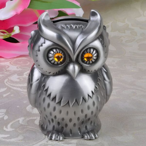 tirelire hibou argent