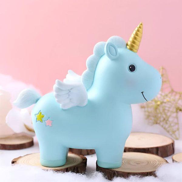 tirelire licorne bleu