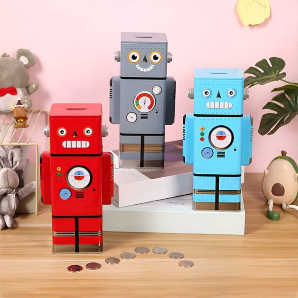 tirelire robot métal